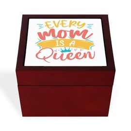 CafePress Every Mom Is A Queen Memory Keepsake Jewelry Box, 5"x5"x3.75"