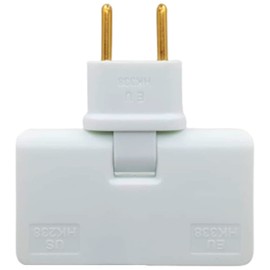 Mehrfach-Flachsteckdose, Steckdosenleiste, 3 Steckdosen, Wandsteckdosen, Euro-auf-amerikanischer Adapter, Weiß