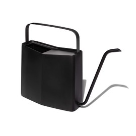 Modern Sprout Brass Finish Plant Watering Can - Long Spout Stainless Steel Vessel for Outdoor & Indoor Plants - Rust Resistant 3L Capacity - Garden Accessory for Houseplants & Decorative Use (Black)