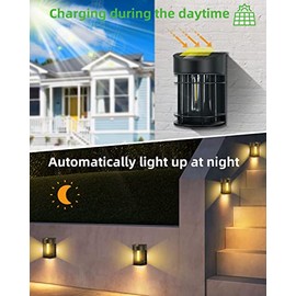 nipify nipify Solarlampen fr Au?en, 2 Stck Solarleuchten fr Au?en Wandleuchte Aussen Garten Solar LED Aussenleuchten Wand IP65 Wasserdicht Au?enlampe Kabellos fr Veranda Pfad Garage Zaun Balkon Warmwei?