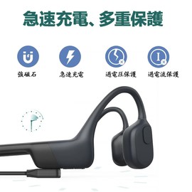 SZSL Charging Cable for Shokz Earphones, Rapid Charging, Aeropex AS800 OpenComm Compatible, Accessory for Bone Conduction Earphones, Easy to Carry, Quality Material, Durable, 3.3 ft (1 m) Black (Type C Connector)