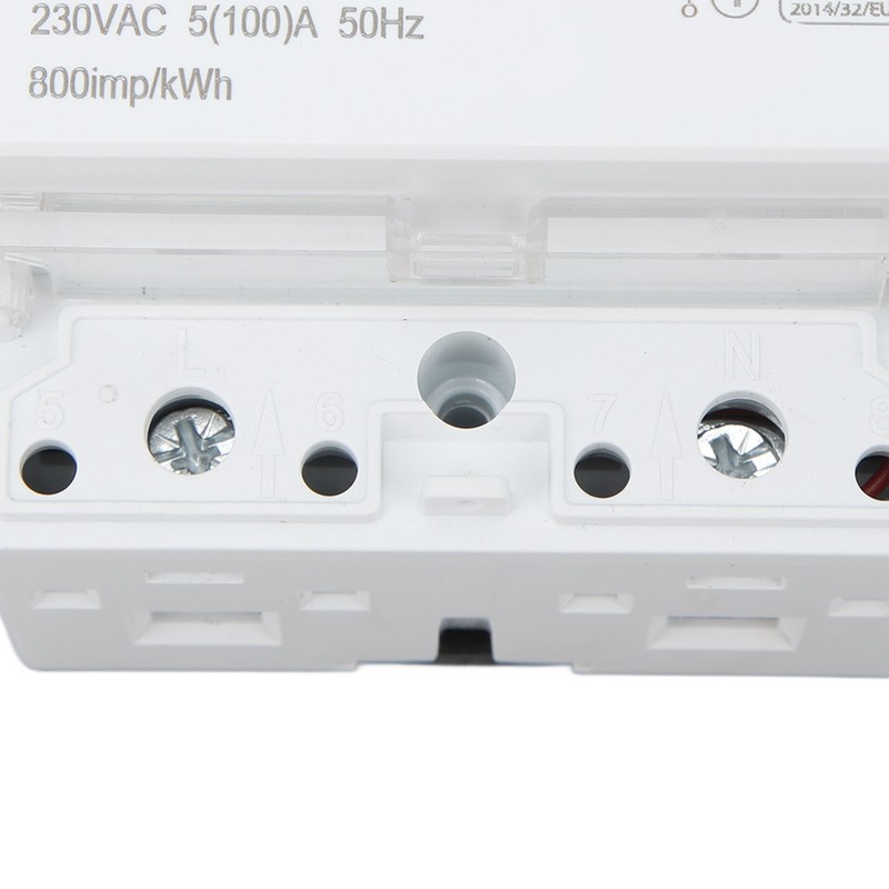 Electricity Watt Hour Meter Dual Color LED Indicator Rail Mount