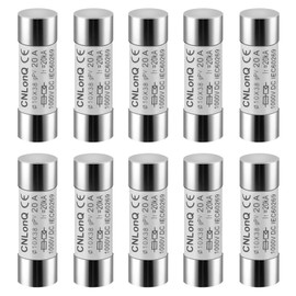DEWIN Fusible Solar PV Fuse, 10pcs Fuses 15A/20A/25A/30A DC PV Fuse gPV Type Fuse Link HSPV-30 10x38mm 1000V for Solar PV System Protection (20A)