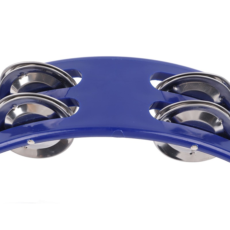 Musical Tambourine Plastic Stainless Steel Clear Crisp Sound Lightweight Percussion