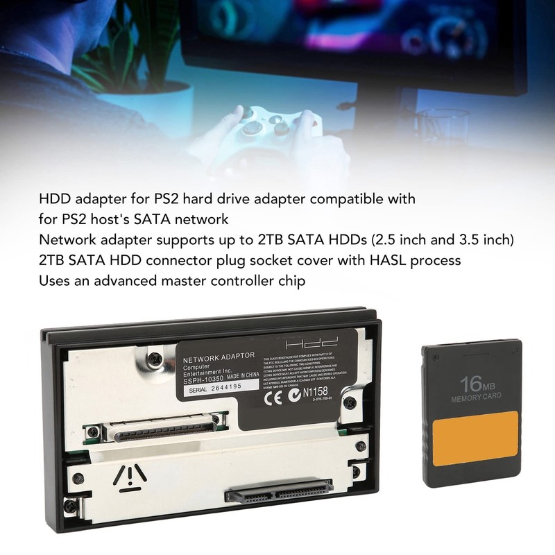 2 HDD Hard Drive Adapter, FMCB Memory Card for Expansion