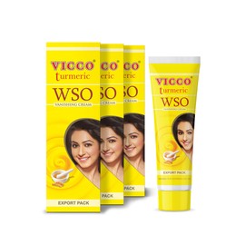 Vicco Turmeric WSO Skin Cream, Turmeric Face Cream, Turmeric Cream, Suitable for All Skin Types, 100% Natural, (Pack of 3 x 2.82 oz)