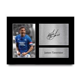 HWC Trading A4 James Tavernier Rangers Gifts Printed Signed Autograph Picture for Fans and Supporters - A4