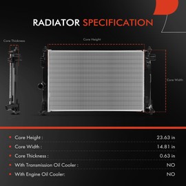 A-Premium Engine Coolant Radiator Assembly Compatible with Toyota Corolla 2020-2022, C-HR CHR 2018-2022, 1.8L 2.0L, Replace# 1640037340
