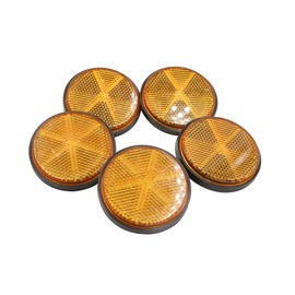 sourcing map Pack of 5 reflector motorcycle round yellow rear reflectors cat eye scooter warning plastic