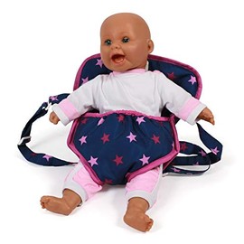 Bayer Chic 2000 782 72 Doll Carrier Strap for Baby Dolls, Doll Carrier, Doll Accessories, Stars Navy-Pink