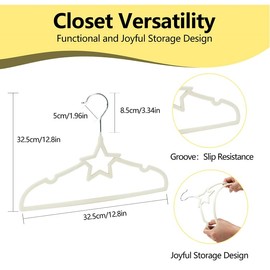 GoodtoU Baby Hangers, 50 Pack Kids Velvet Hangers for Closet Baby Felt Hanger for Toddler Infant Nursery Child Small Children (White, 12.8 x 8.54 inches)