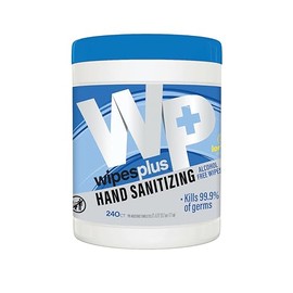 WIPESPLUS Hand Sanitizing Wipes Canister Alcohol Free for Home and Business, 240 Count