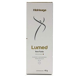 Lumed Base Fluida de Maquillaje, Aclarante y Despigmentante, Protector Solar SPF 50, caja con tubo de 40 gr (Tono Oscuro)