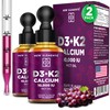 [2 𝐏𝐚𝐜𝐤] Liquid Vitamin D3 K2 Drops with Calcium for