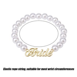 Mikovivi Bride Pearl Beaded Bracelet, Bridesmaid Bracelet Bachelorette Party Decorations Bridesmaid Gift for Bridal Shower Favor Wedding Accessory