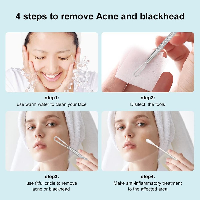 Professional Blackhead and Blemish Remover -Pimple Comedone Removal 2-in-1 Extractor