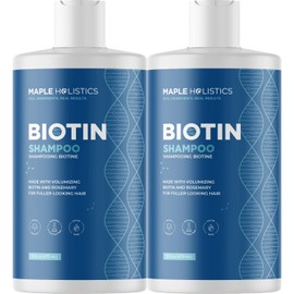 Maple Holistics Champú Voluminizador De Biotina Para Adelgazamiento Del Cabello - Champú Para Cabello Fino Con Argan Romero Y Aceites Esenciales Para El Cuidado Del Cabello - Shampoo Vegano S