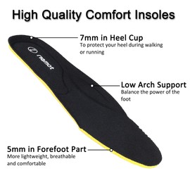 riemot Heep Cup Memory Foam Insoles for Men Women, Shoe Insert Cunshion Comfort Shoe Insoles Men Black 47 EU