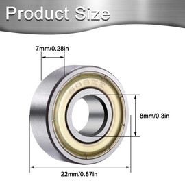 Kinfezlon Skateboard Kugellager, 50 Stück 608 Kugellager, Kleine Kugellager, Metall Double Shielded Miniatur Rillenkugellager, Inliner Kugellager, für Skateboards, Roller, Inline Skates - Silber