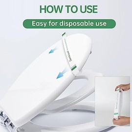 Germiwipe 500Pcs Sanitized Toilet Seat Band,Hotel Essentials, Printed Toilet Strips for Hotels Motels Hospitals (Green/White) TSB-500