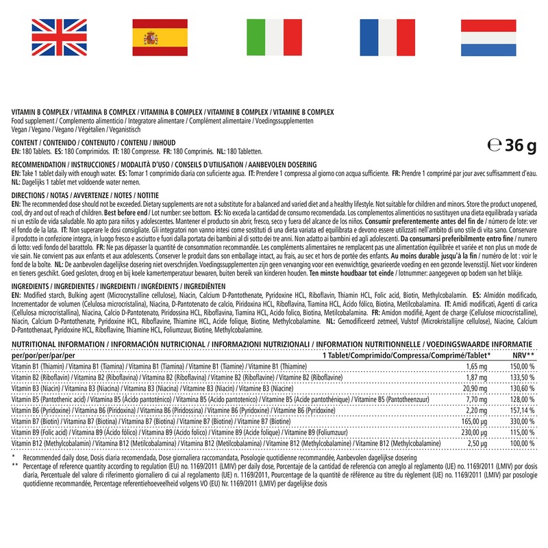 Vitamin B Complex High Strength for 6 Months - All