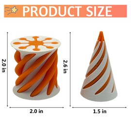 Impossible Pyramid Passthrough Sculpture - 2Pcs 3D Printed Spiral Cone Fidget Toy, Stress and Anxiety Relief Toy, Pass Through Pyramid Fidget Toy for Adult Children (Orange)