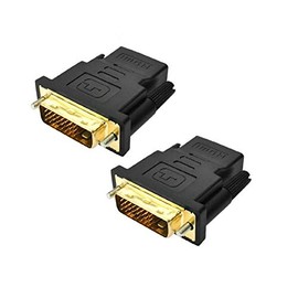 conecto CC20102 24+1 Pin DVI-D Male to HDMI Female Gold Plated Adapter Black (Pack of 2)