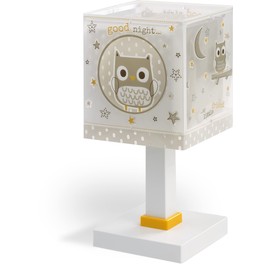 Dalber Good Night 63391 Children's Table Lamp, Bedside Lamp, Owl, Animals, Beige