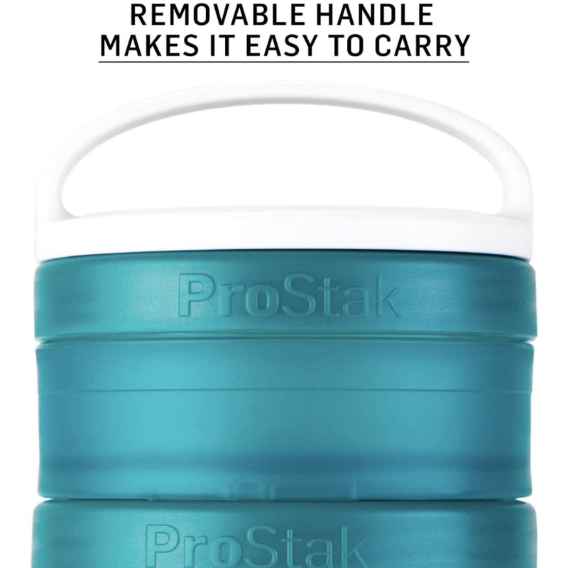BlenderBottle ProStak ツイストアンドロックストレージジャー 拡張3パック 取り外し可能なハンドル付き ピンク