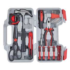 CARTMAN 39piece Tool Set General Household Kit with Plastic Toolbox Storage C...