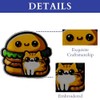 Obokata Embroidered Iron On Patches, Burgers and Cats Applique Patch,