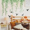 Green Plants Leaves Wall Decals Removable Green Hanging Vines with
