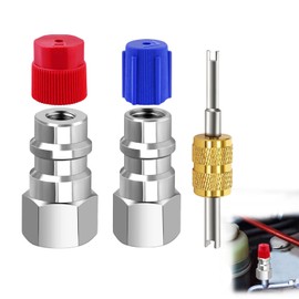 Gyinere R12 to R134a Conversion Kit,R12 to R134a Adapter,R134a Adapter,R12 to R134a Adapter Fittings,Brass R12 Retrofit Adapter Fitting,for Auto R12 Convert to R134a System,