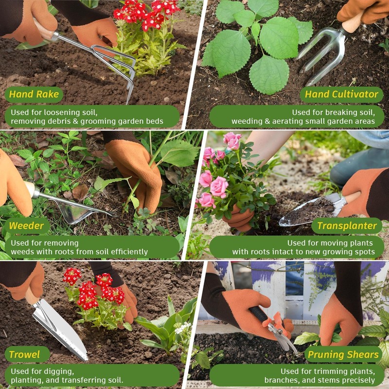 22Pcs Gardening Tools Set for Women Heavy Duty Garden Hand