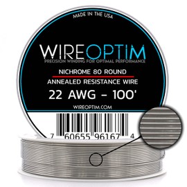 WIREOPTIM - 22 AWG - Nichrome 80 Resistance Wire - 100 Feet