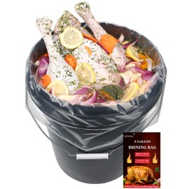Turkey Brine Bag Set of 10, 20x27.5 Inch 5 Gallon Bucket Liner Bags for Brining and Marinating Meat, Extra Thick 5 mil Leak-Proof Brining Bags for Turkey, Chicken, and Beef (No BPA）