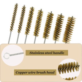 3/8 in Tube Cleaning Lab Brushes Brass Tube Brushes Bottle Brush Wire Tube Brushes, Long Wire Cleanling Brushes Straw Cleaner Brush Wire Bottle Brush Pipe Cleaner for Tubes,Bottle,Glass 4 PCS