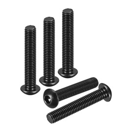 DTGN M8-1.25x45mm Button Head Socket Cap Screws - 20Pack - Good for Road Bicycle, Mountain Bike, Auto, Motorcycle - Carbon Steel Black Oxide - Hex Drive Fasteners