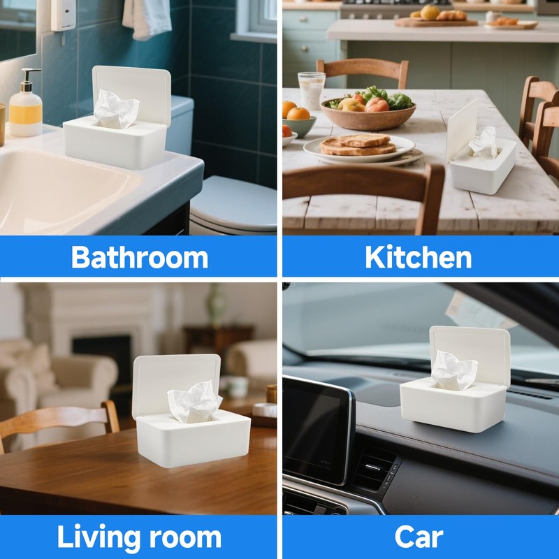 Wipes Dispenser, Refillable Wipes Container Compatible with Huggies, Wipe Holder