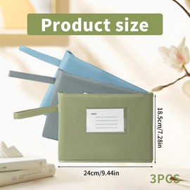 Pack of 3 Money Bags for Banknotes Storage, A5 Hand Luggage Document Folder, Bank Bag Leather with Zip for Waterproof, Compact, School, Household, Business, Money Saving Folder Money Organiser Folder
