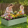 IGOHEALS 2 Pack 4x2x1 Ft Galvanized Raised Garden Bed, Green