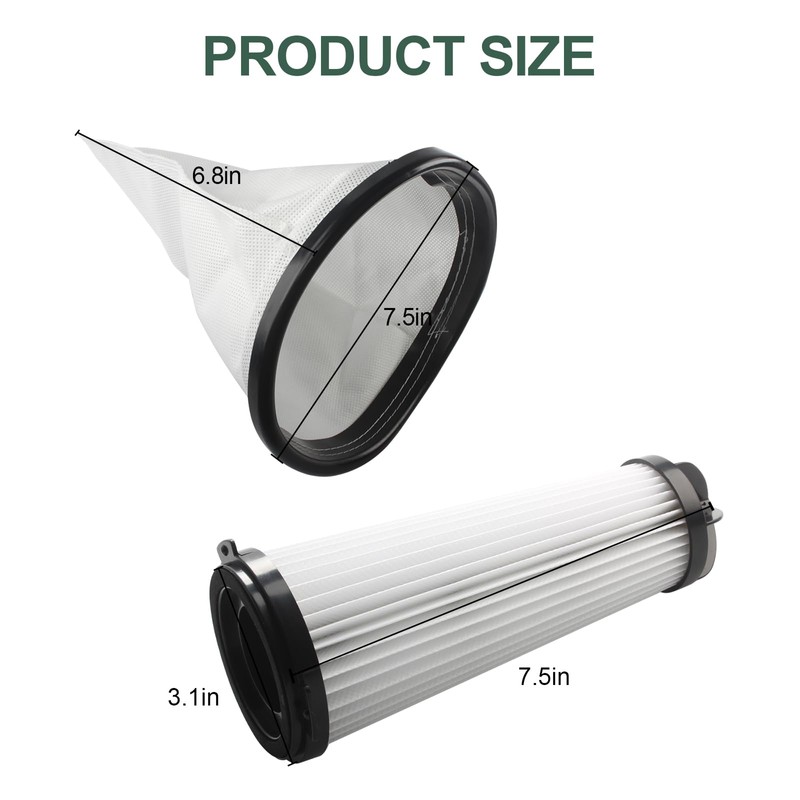 2KE2105000 HEPA Cloth Bag Liner and 2KE2110000 Replacement Filter Fit
