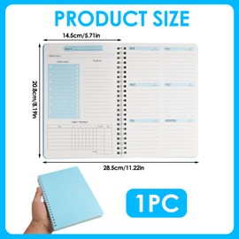 Blue Undated Weekly Planner, A5, Weekly Appointment Calendar with To-Do List, 52 Sheets Diary for Weekly Organisation, Calendar with Hardcover and Ring Binding