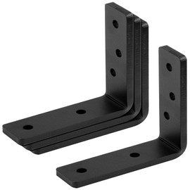 eoere 4 PCS 5" Heavy Duty Steel 90 Degree L Brackets for 2x2 Wood, Countertop Mantel Shelf Support, 5/16" Thick, Max Load 400 lbs
