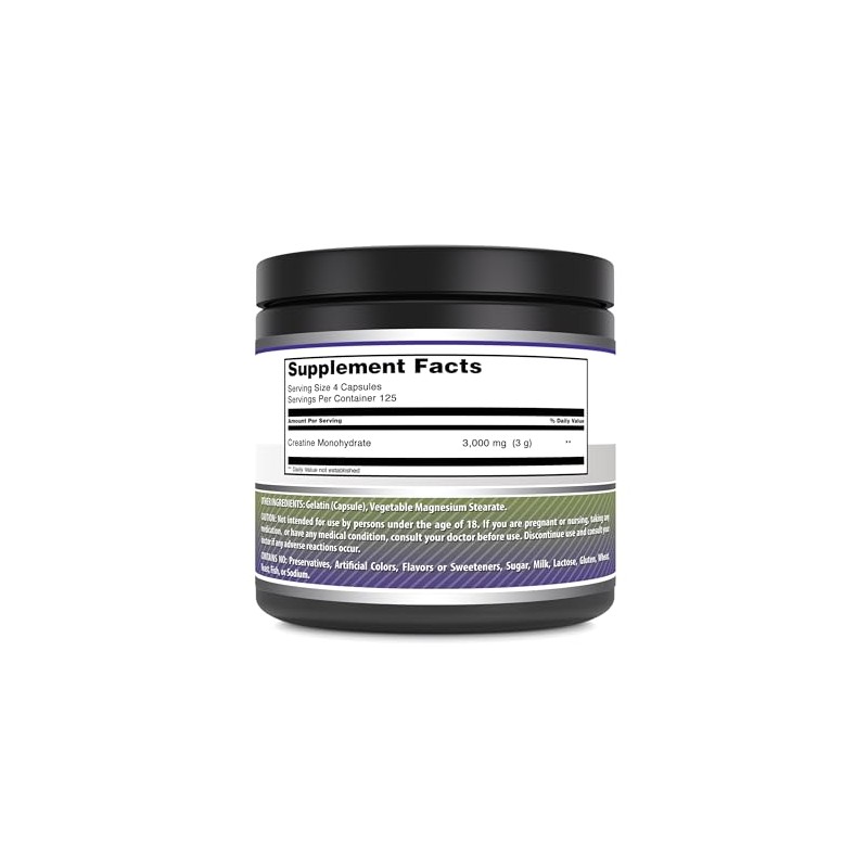 Amazing Nutrition Formulas Creatina 3000mg Por Porción Suplemento 500 Cápsulas