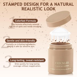 Freckles Stamp, Freckles Stamp, Freckles Pen, Liquid Natural Freckles Pen, Sweatproof, Lifelike Freckles Stamp, Air Cushion, Fake Freckles, Saddle Brown