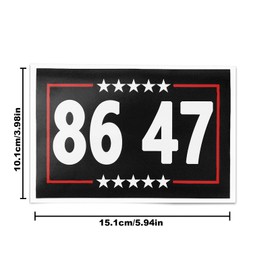 10pcs 8647 Stickers, Square Democratic Political Stickers Waterproof PVC Anti-Crime Number 47 President Decoration for Water Bottle Laptop Mobile