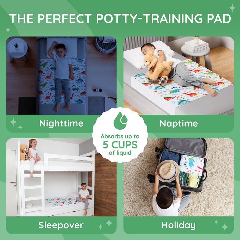 Potty training bed pad with tucks, mattress protector for 100%
