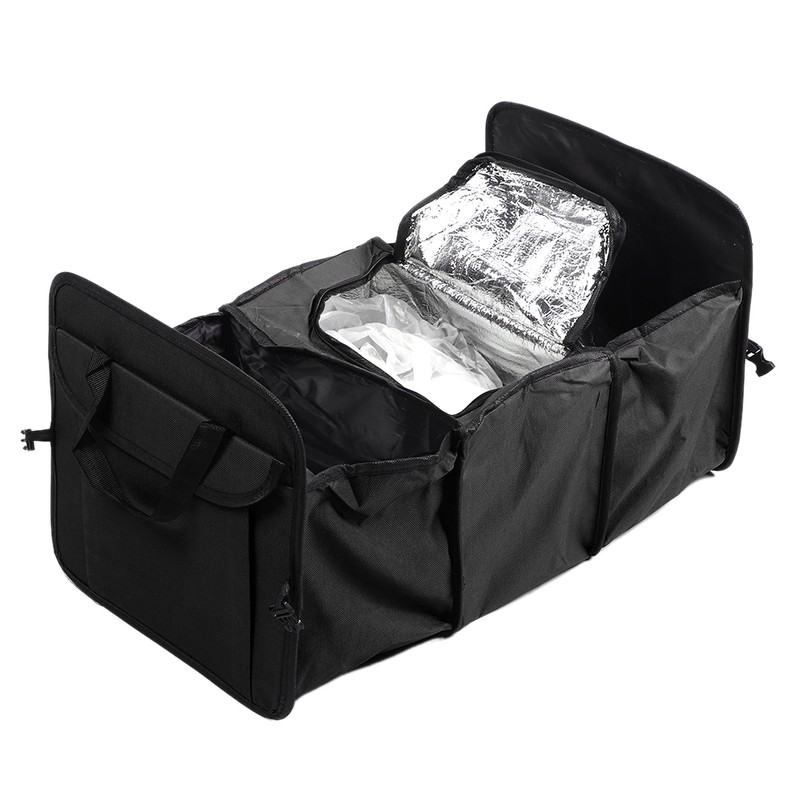 Multifunction Folding Car Insulated Cooler Storage Bag Organizer Container BoxBlack