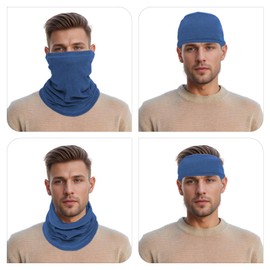 Gvhntk 4 Pack Winter Neck Warmer Gaiter Fleece Windproof Cold Weather Scarf Face Cover Mask for Men Women